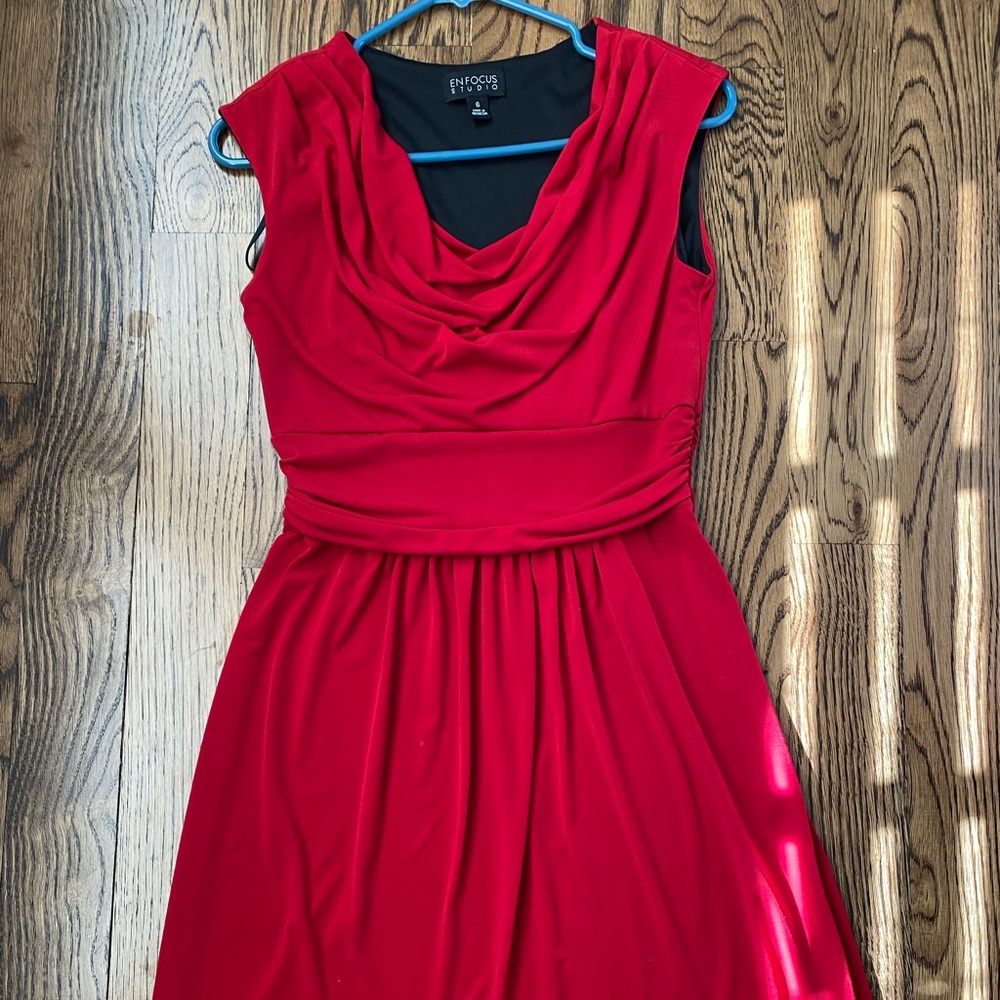 Red knee length dress